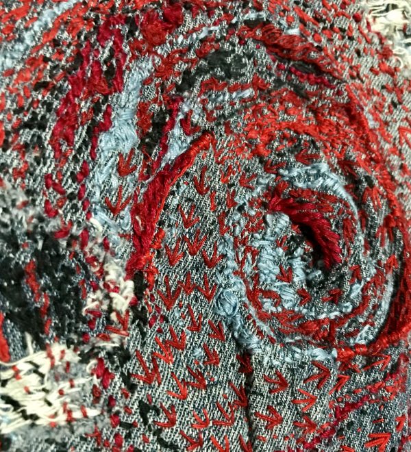 渦刺し子刺繍クラッチバック - Image 2