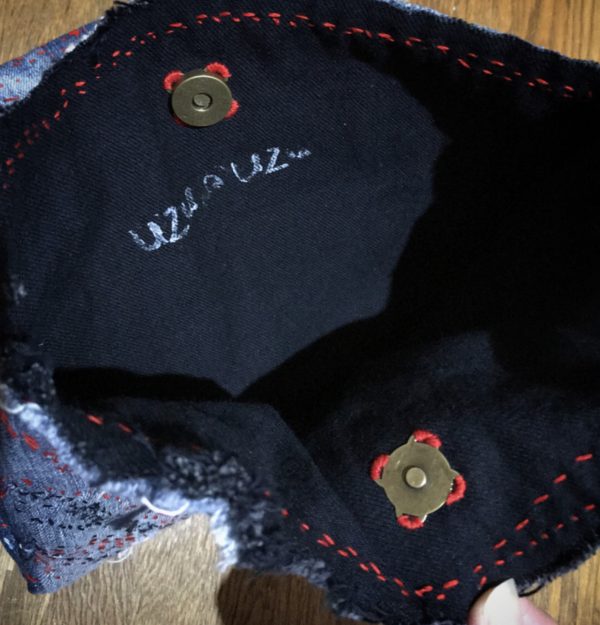 渦刺し子刺繍クラッチバック - Image 4