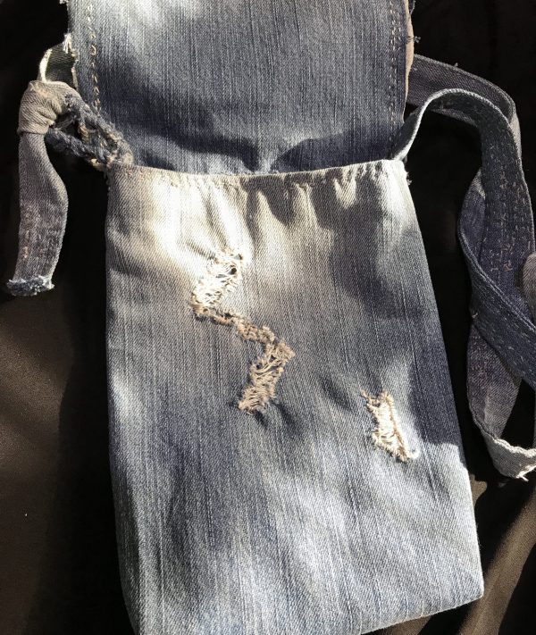 デニム刺し子刺繍クロスボディバッグ - Image 2