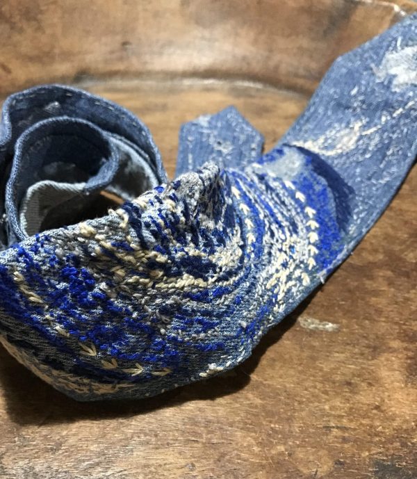 渦刺し子刺繍デニムネクタイ - Image 3