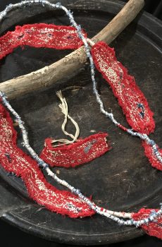 刺し子刺繍アクセサリー3点セット(赤)