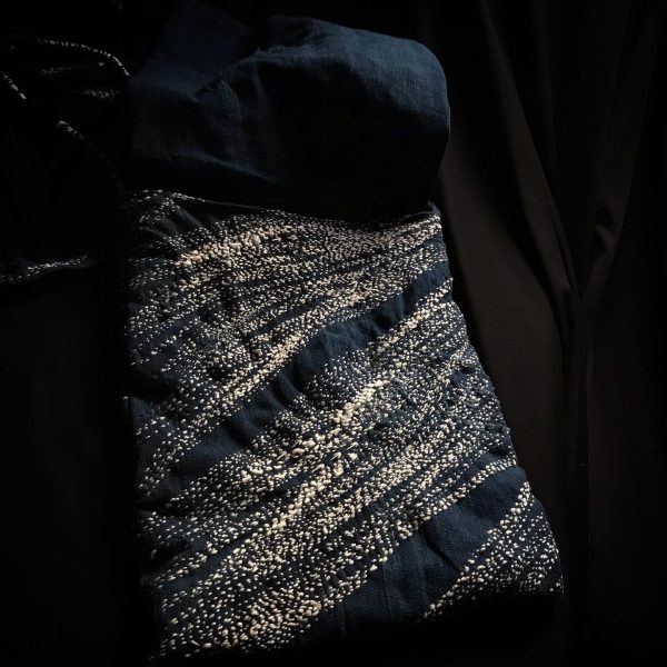 日本の藍染め古布刺し子刺繍バッグ - Image 5