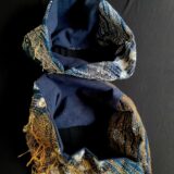 古布パッチワークゴールドイエロー刺し子渦スヌード(cowl) - Image 3