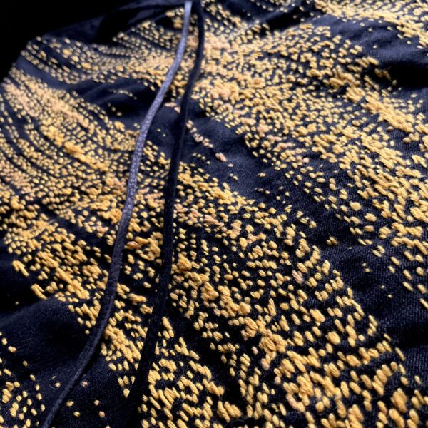 黄色渦巻き刺し子刺繍ショルダー鞄 - Image 4